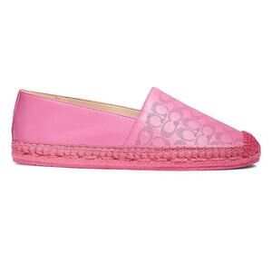 COACH Carley Leather Espadrille Flats Petunia Pink Slip On NWB 9